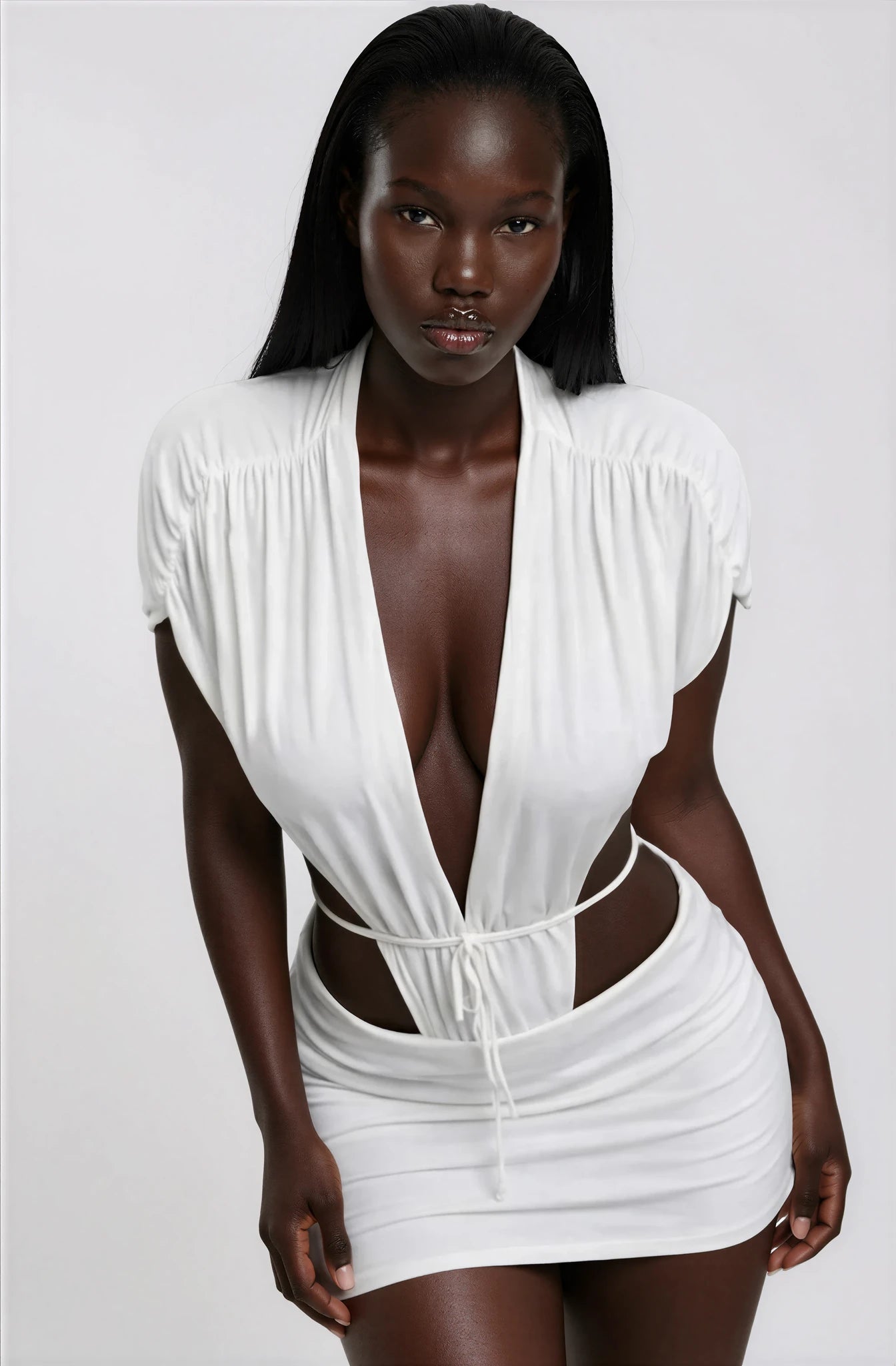 SKYE - Bodysuit & Skirt Set (White)