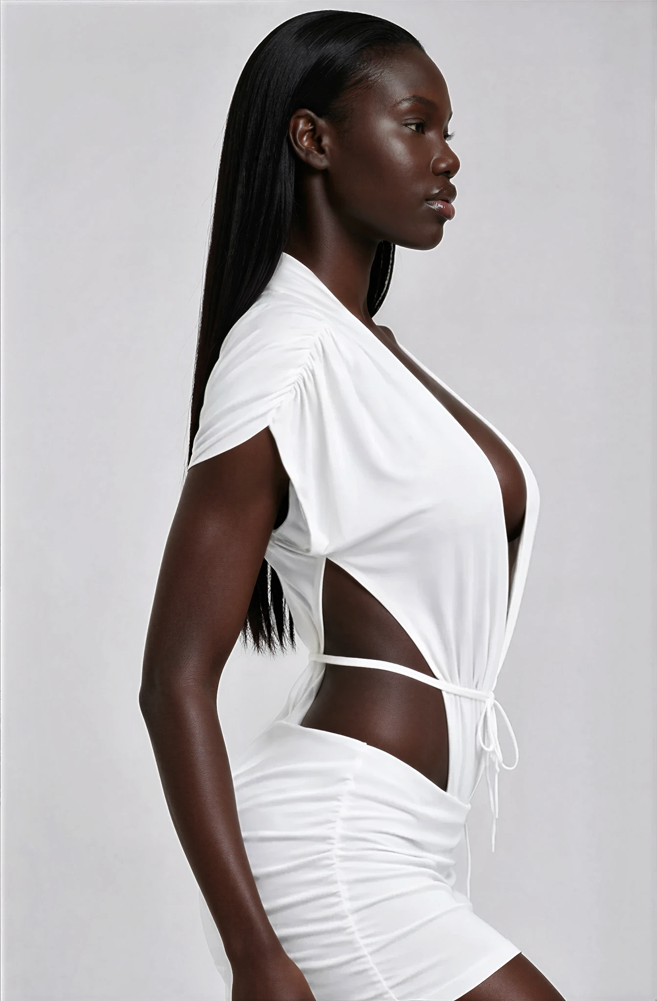 SKYE - Bodysuit & Skirt Set (White)